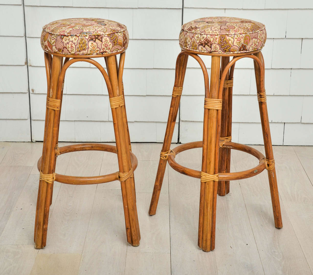 Set of Four Rattan Bar Stools
